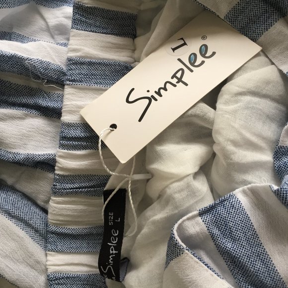 Simplee Stripped Ruffled Pants - Picture 3 of 3